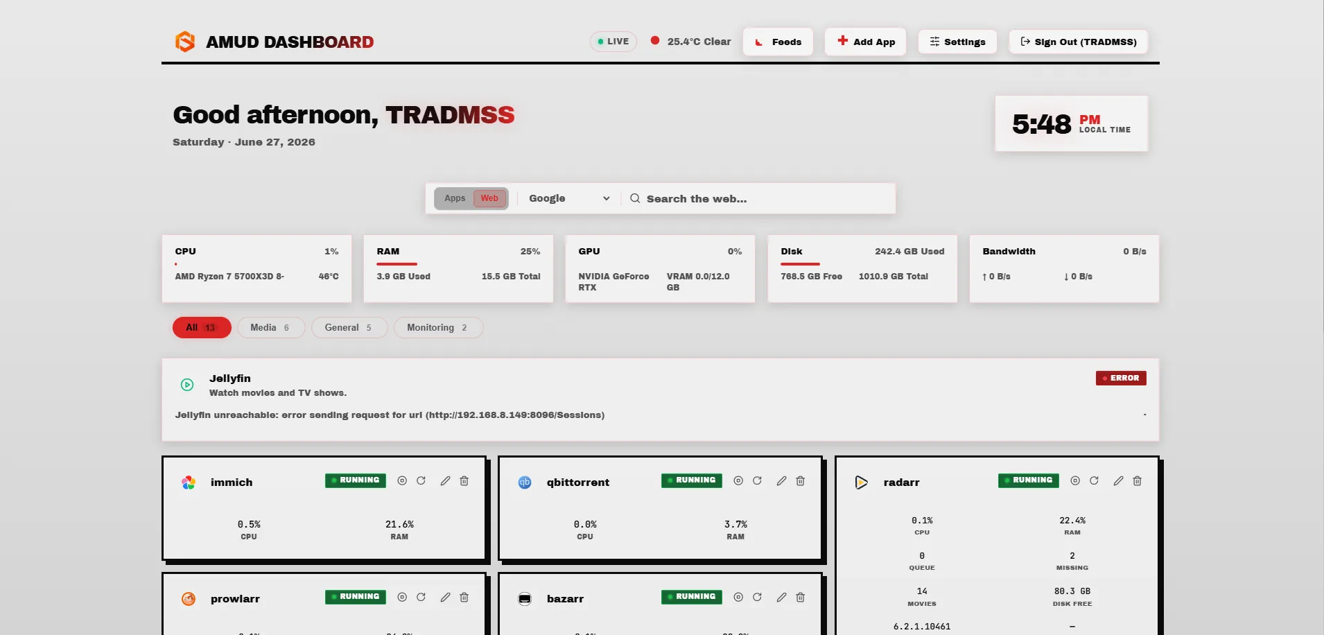 AMUD Dashboard — Brutalist Mono theme